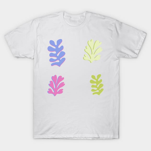 Danish Pastel Aesthetic Matisse Inspired Cut Outs T-Shirt by JuneNostalgia